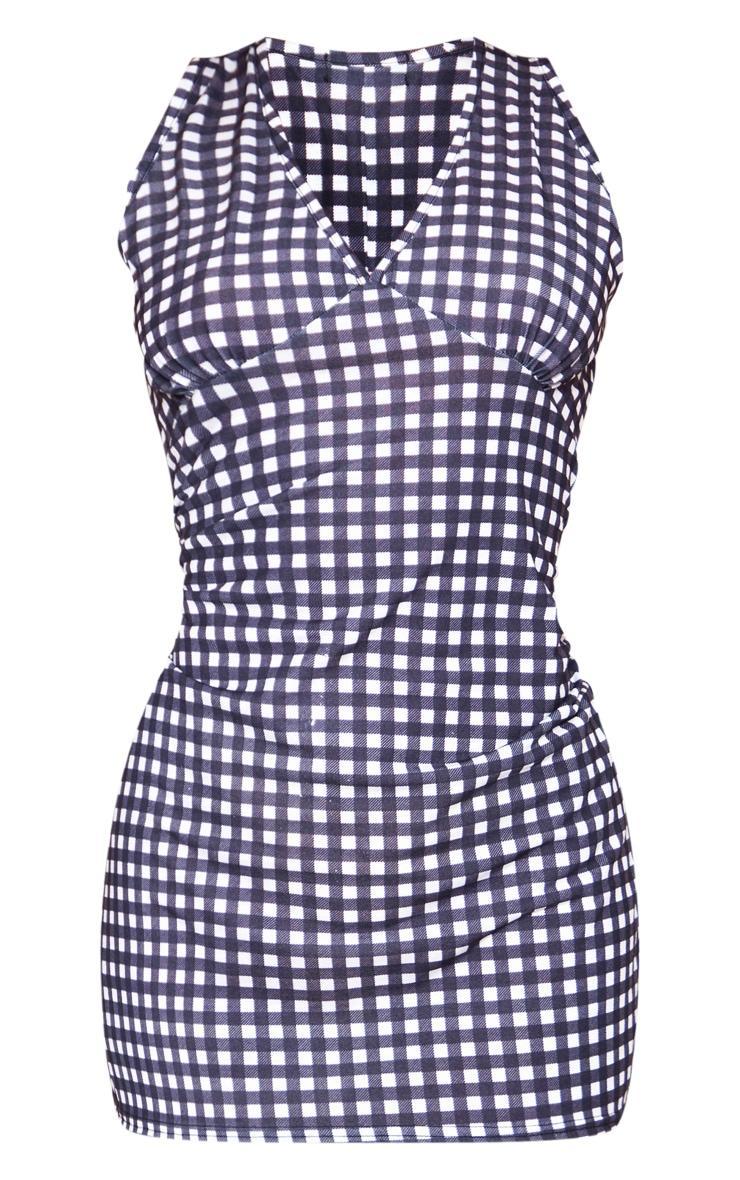 Monochrome Gingham Scoop Neck Shift Dress product image