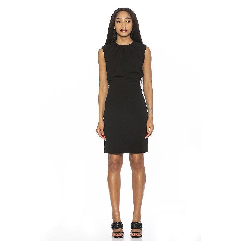 Womens ALEXIA ADMOR Crewneck Pleated Sheath Dress Product Image