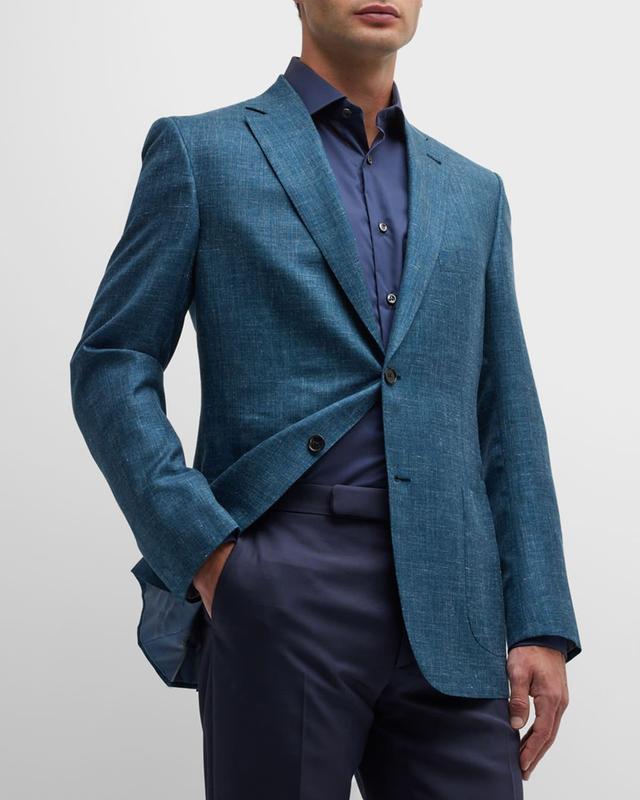 Mens Heathered Silk-Blend Blazer Product Image