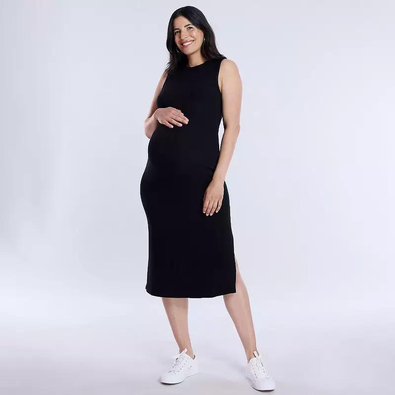 Maternity Motherhood Rib Knit Midi Dress, Womens Product Image