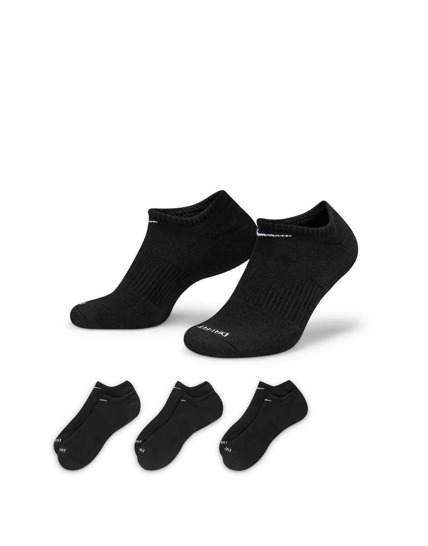 NIKE Everyday Plus Cushioned 3-pack Sneaker Socks In Multi-black Product Image