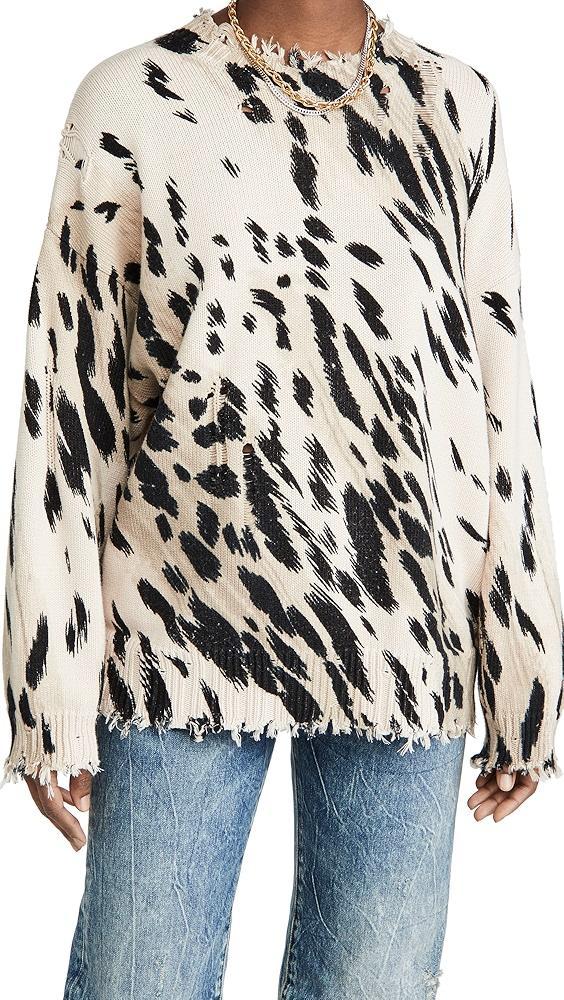 R13 Cheetah Oversized Crew Neck Sweater | Shopbop Product Image