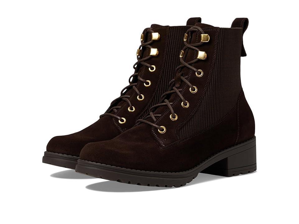 Cole Haan Camea Waterproof Combat Boot II (Dark Chocolate Suede Waterproof) Women's Boots Product Image