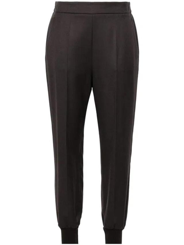 Wool Tapered Trousers In Brown Product Image