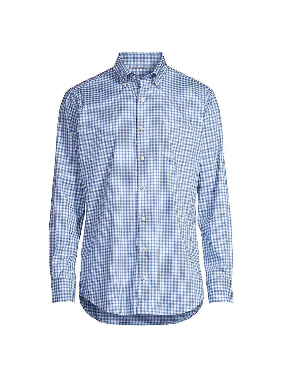 Mens Crown Trenton Gingham Stretch Cotton-Blend Sport Shirt Product Image