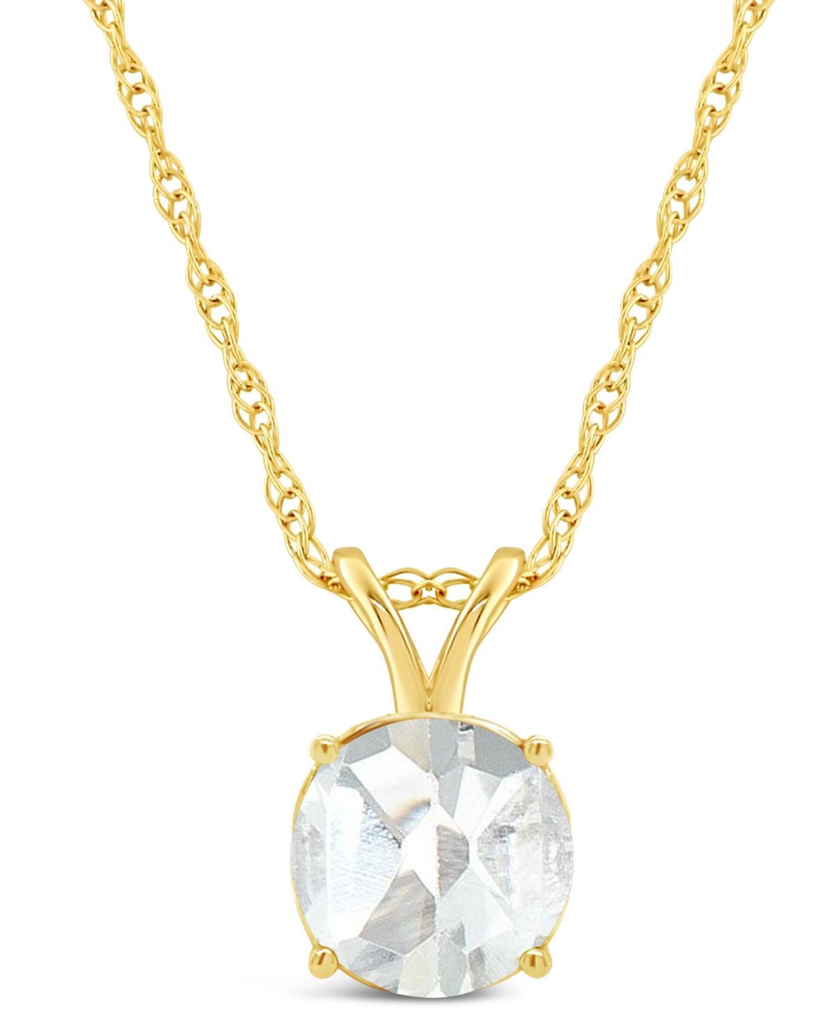 Peridot (1-3/8 ct. t.w.) Pendant Necklace in 14K Yellow Gold. (Also Available Citrine, Blue Topaz, White Topaz and Amethyst) - Garnet Product Image