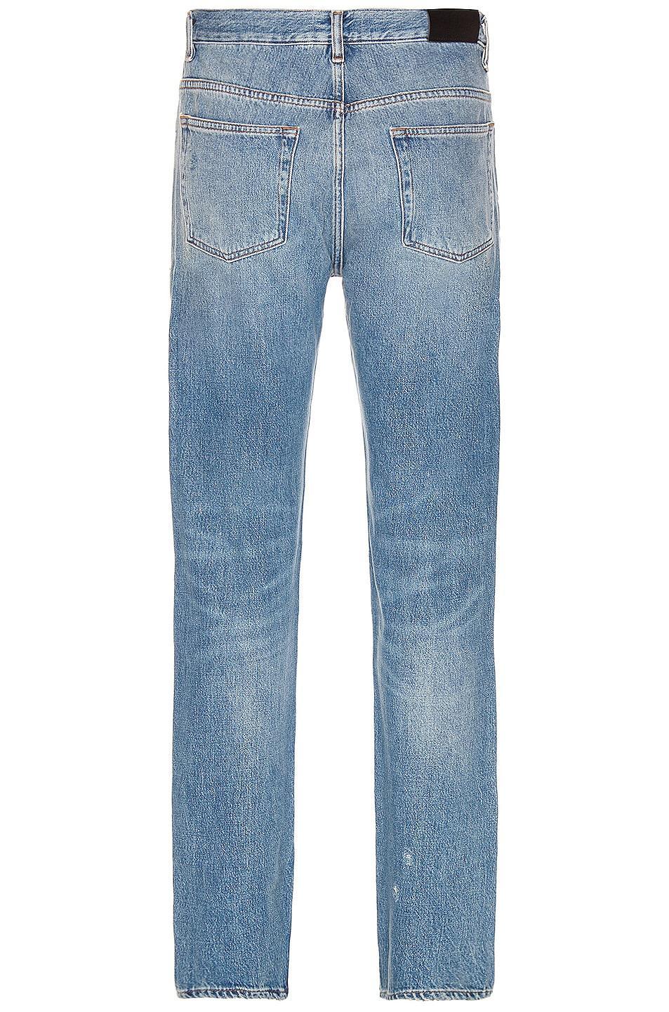 FRAME Distressed Straight Jean in Blue Product Image