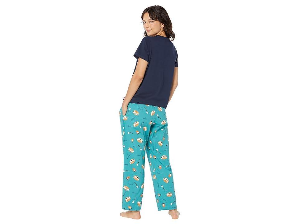 L.L.Bean Petite Springtime Sleep PJ Set (Blue S'mores) Women's Pajama Sets Product Image