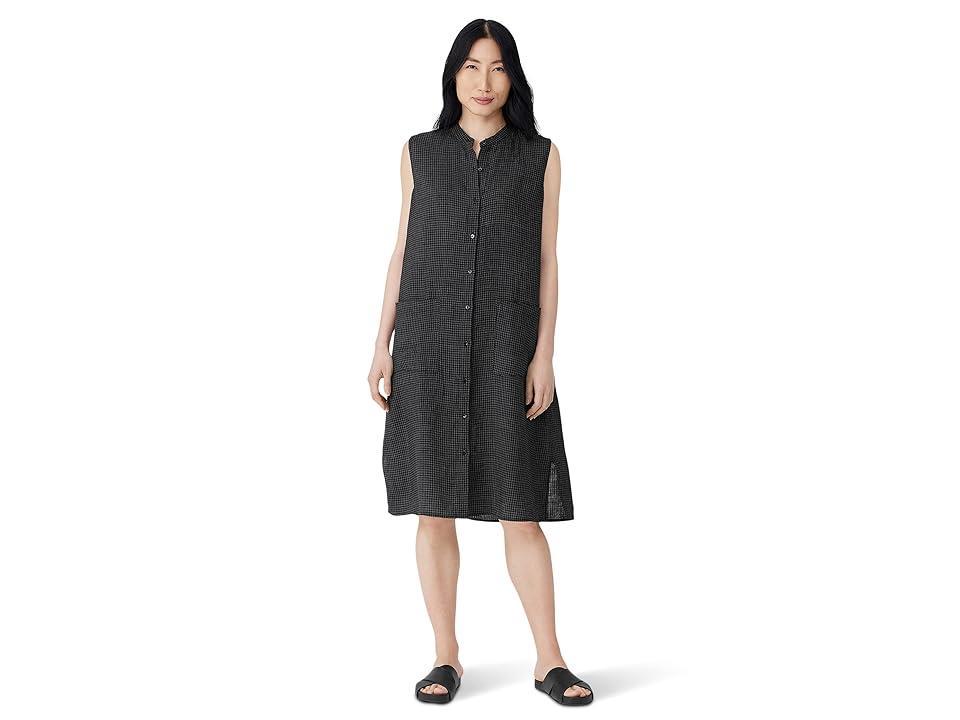 Eileen Fisher Petite Mandarin Collar Knee Length Dress Women's Dress Product Image