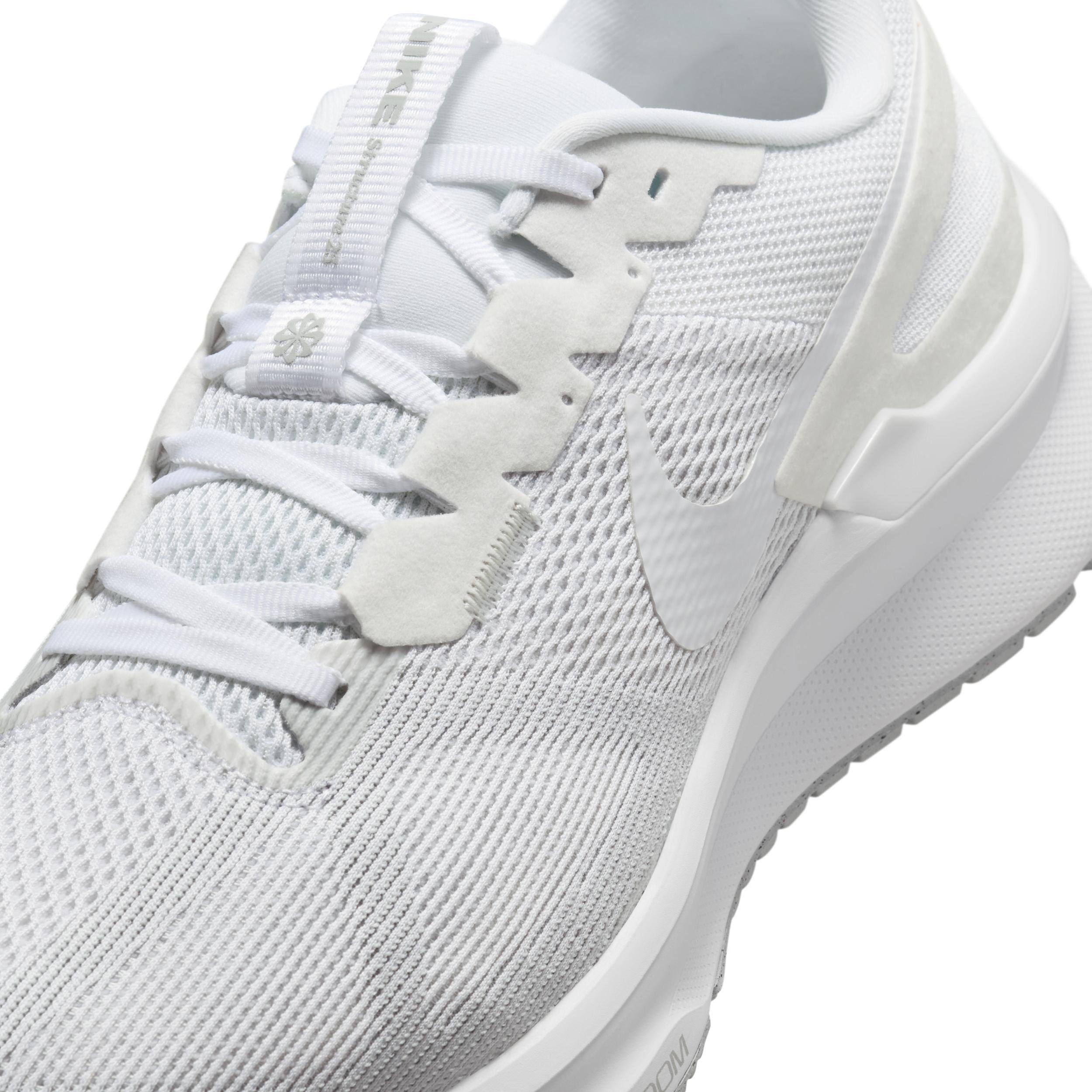 Nike Mens Nike Air Zoom Structure 25 Wide - Mens Running Shoes White/White/Pure Platinum Product Image