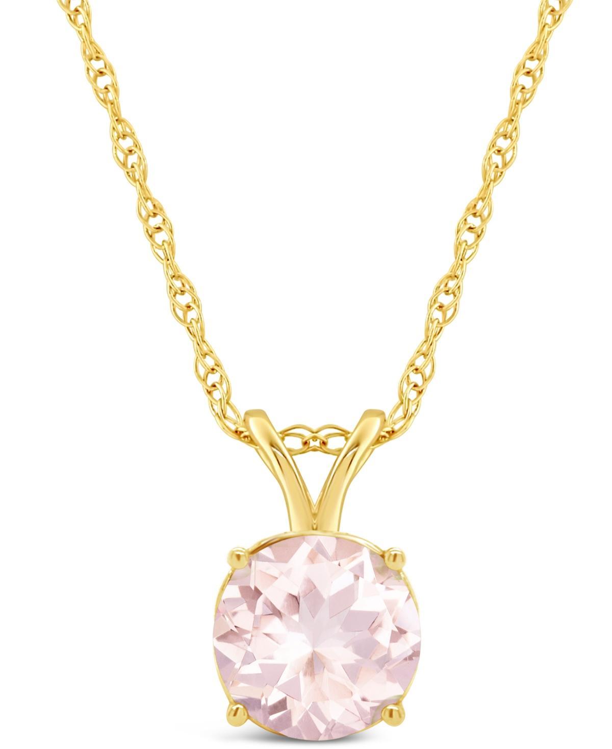 Celebration Gems 14k Gold Morganite Pendant, Womens Pink Product Image