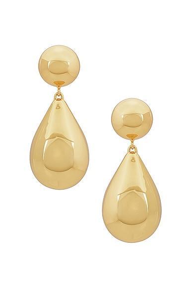 Small Dome Pearly Teardrop Earrings Product Image