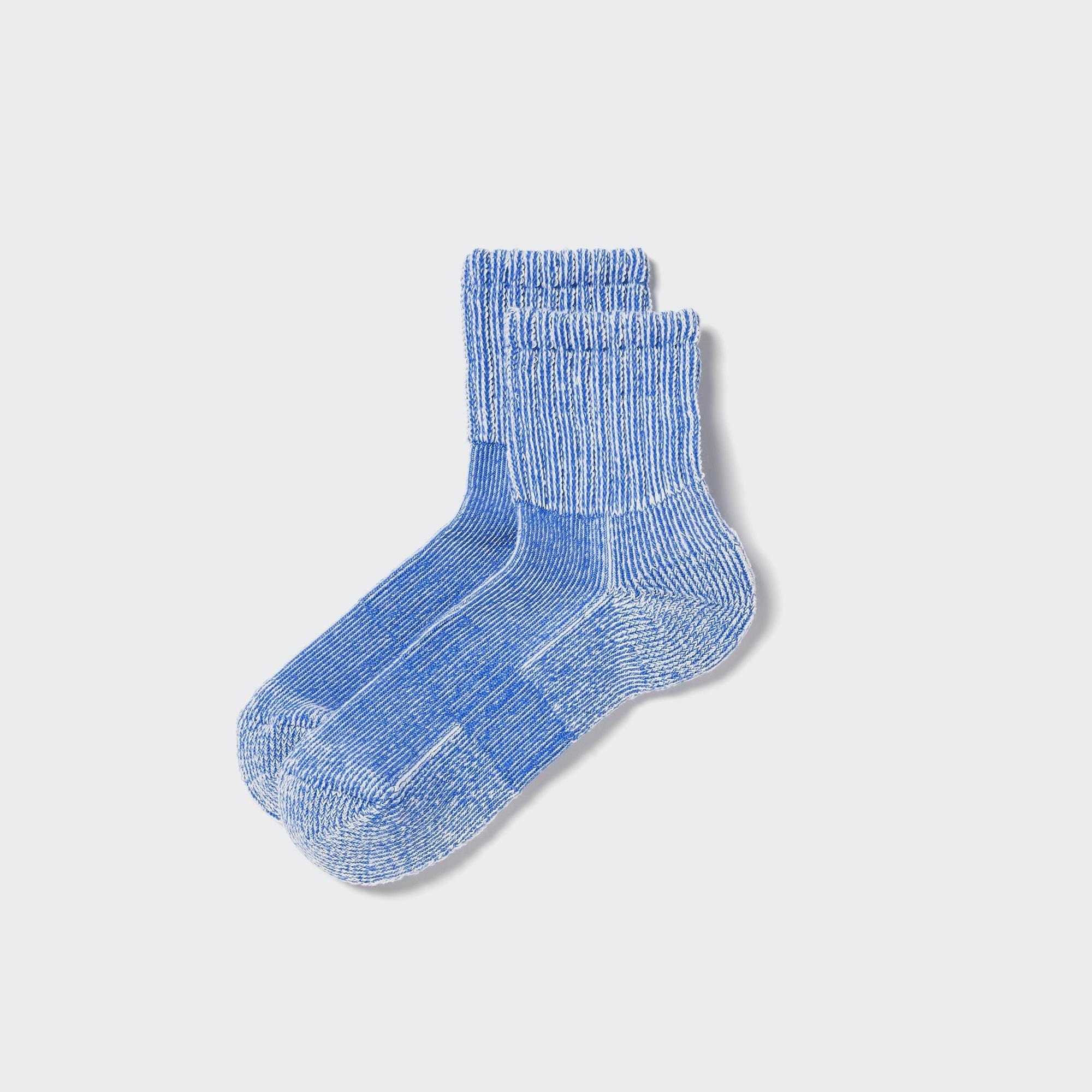 Mens Ribbed Half Socks with Deodorizing Blue US8-US11 UNIQLO US Product Image