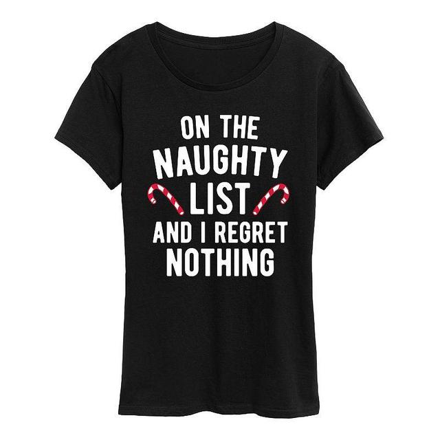 Womens On The Naughty List Graphic Tee, Girls Product Image