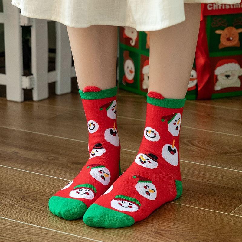 Christmas Cartoon Print Socks Product Image