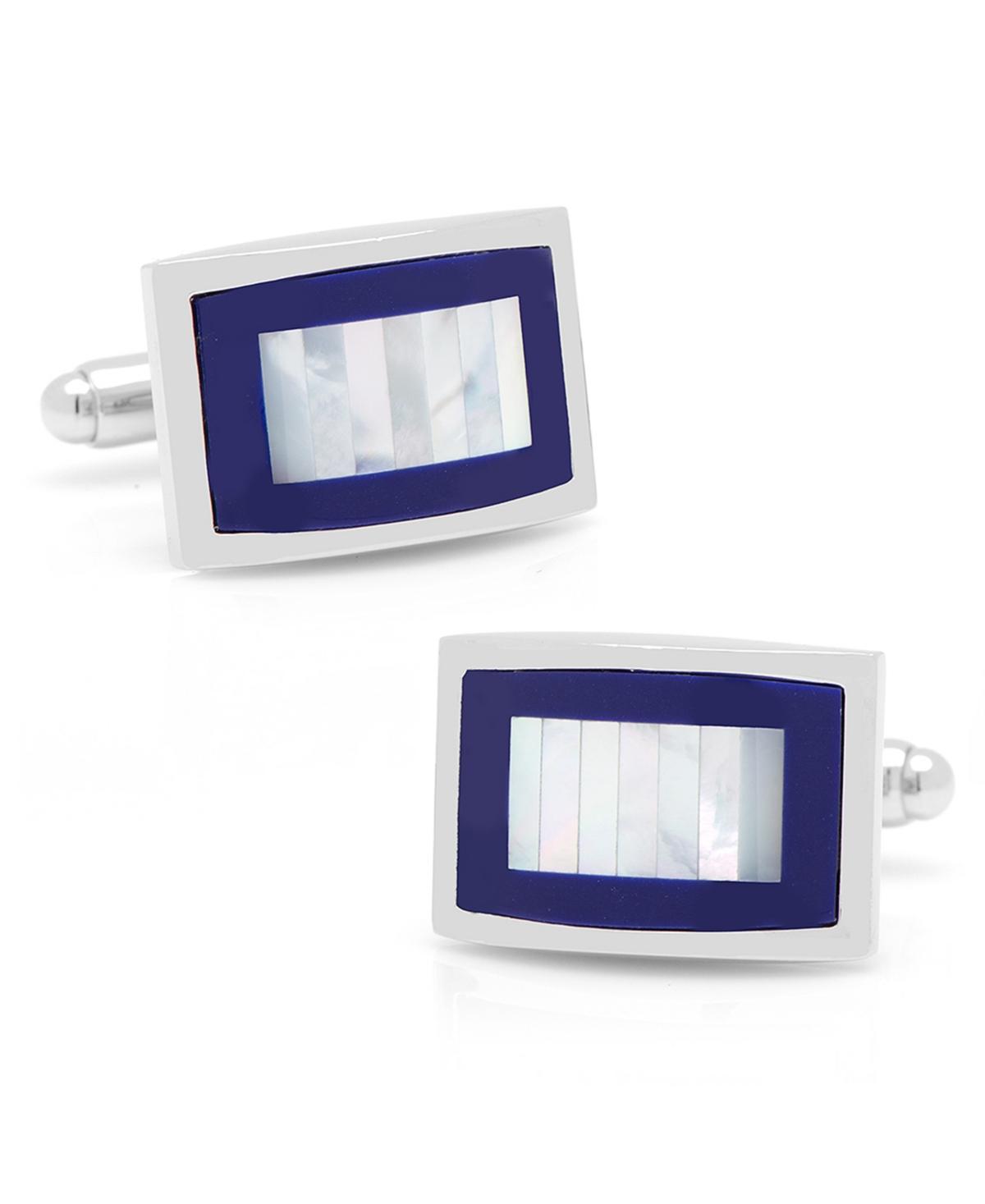 Lapis & Mother of Pearl Key Cuff Links, Blue Product Image