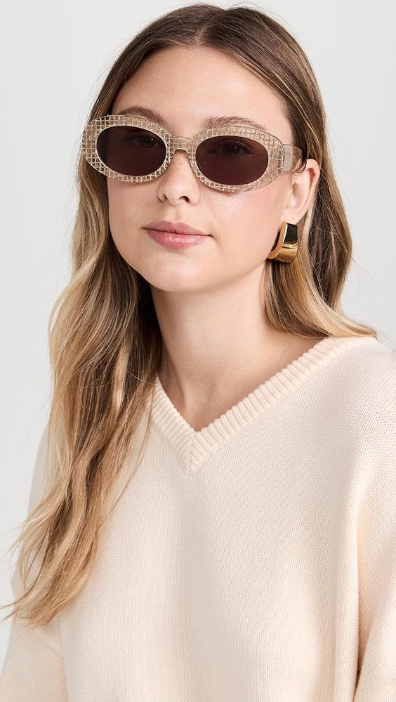 Lele Sadoughi Oceanside Oval Sunglasses | Shopbop Product Image