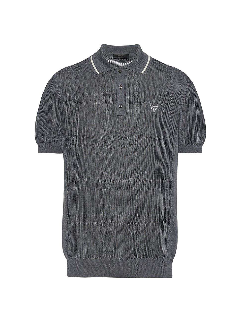 Mens Silk-Cotton Knit Polo Shirt Product Image