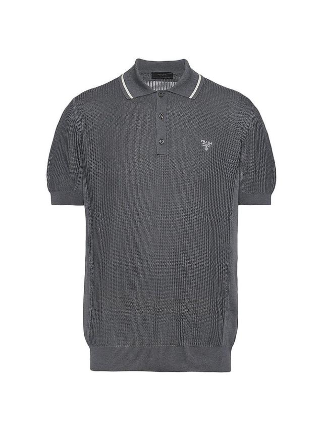 Mens Silk And Cotton Polo Shirt Product Image