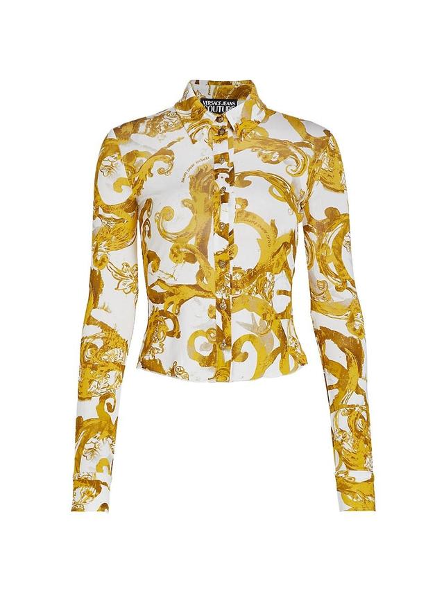 Womens Filigree Print Slim-Fit Shirt Product Image