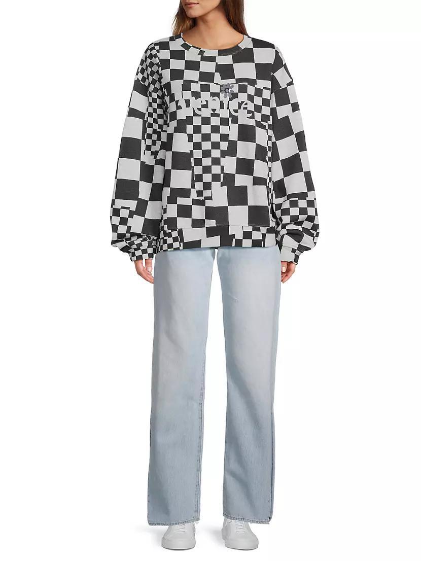 Venice Checked Cotton Sweater Product Image