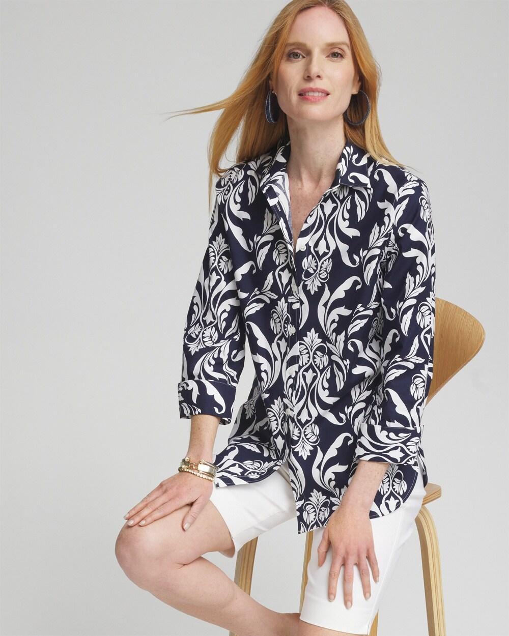 No Iron™ Stretch Swirl Shirt Product Image