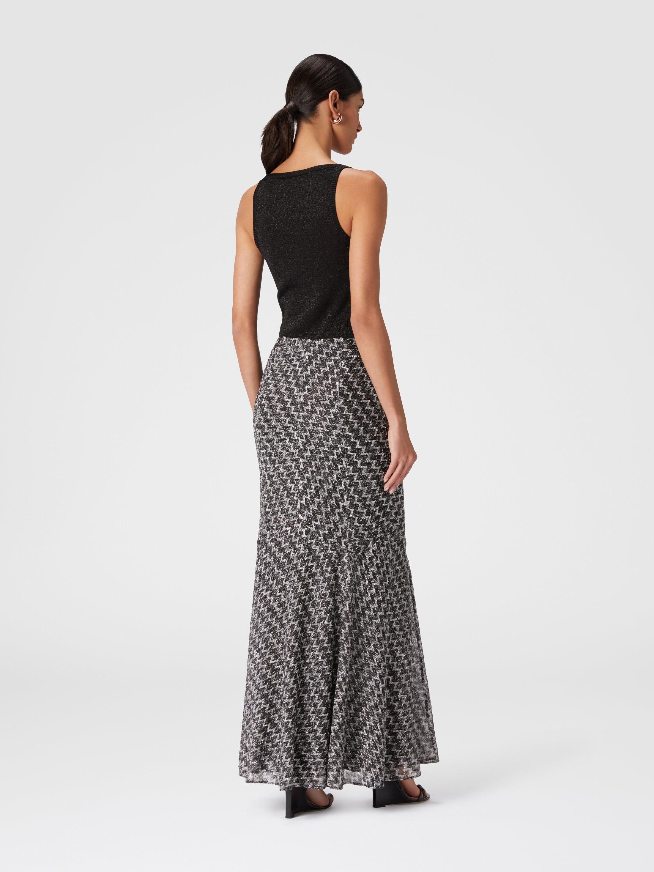 Long flared skirt in zig zag lamé viscose blend Product Image