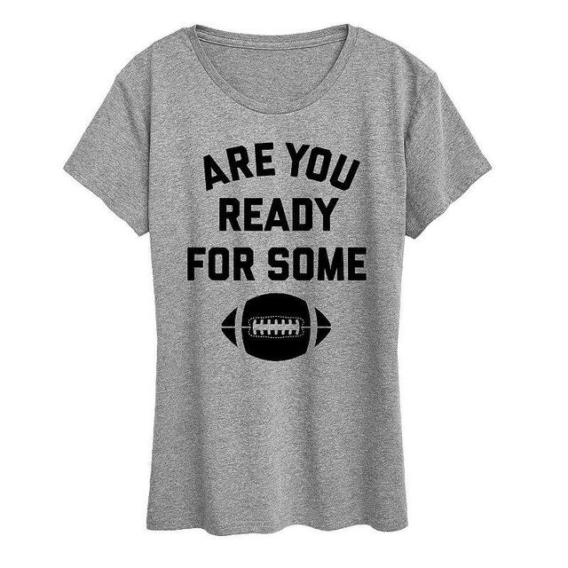 Womens Ready For Some Football Graphic Tee, Girls Grey Gray Product Image