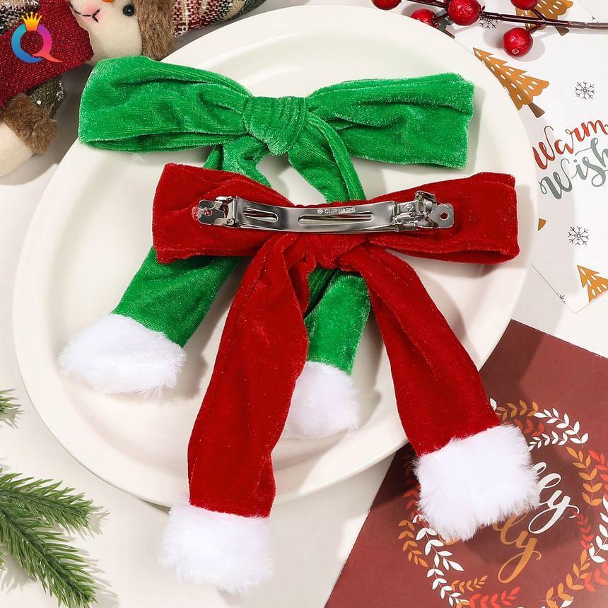 Christmas Velvet Bow Hair Scrunchie (Various Designs) Product Image