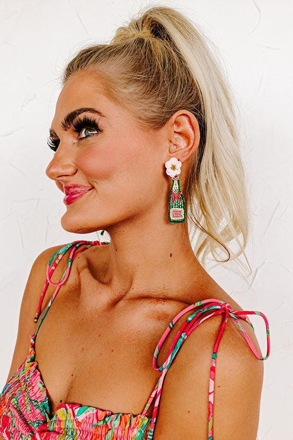 Sip Of Champagne Beaded Earrings Product Image