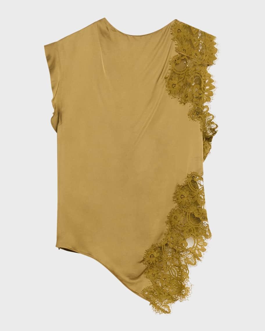 Gracie Satin and Lace Sleeveless Top Product Image