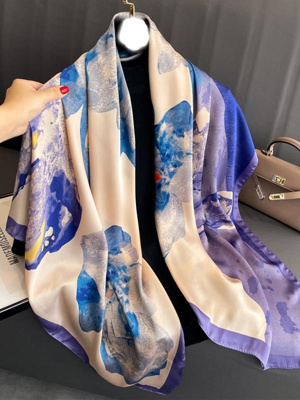 Flower Print Sun Protection Shawl&Scarf Product Image