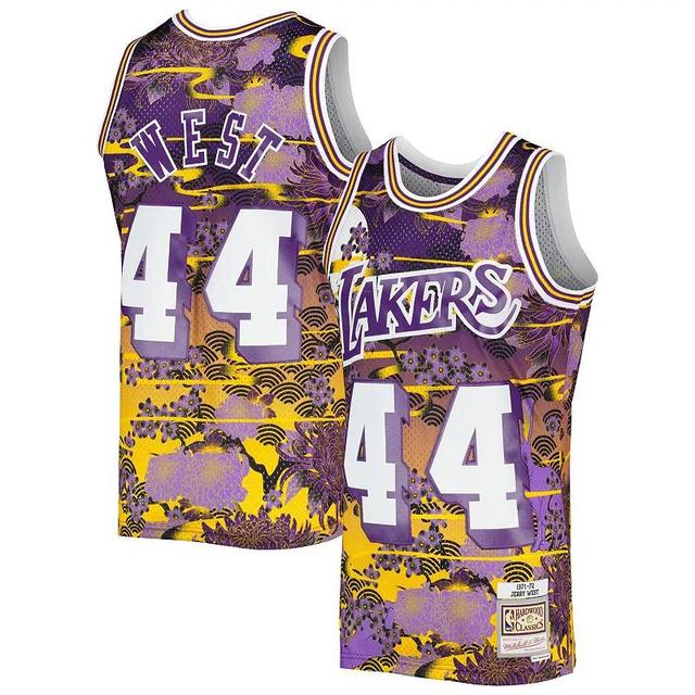 Mens Mitchell & Ness Jerry West Los Angeles Lakers Hardwood Classics Lunar New Year Swingman Jersey Product Image