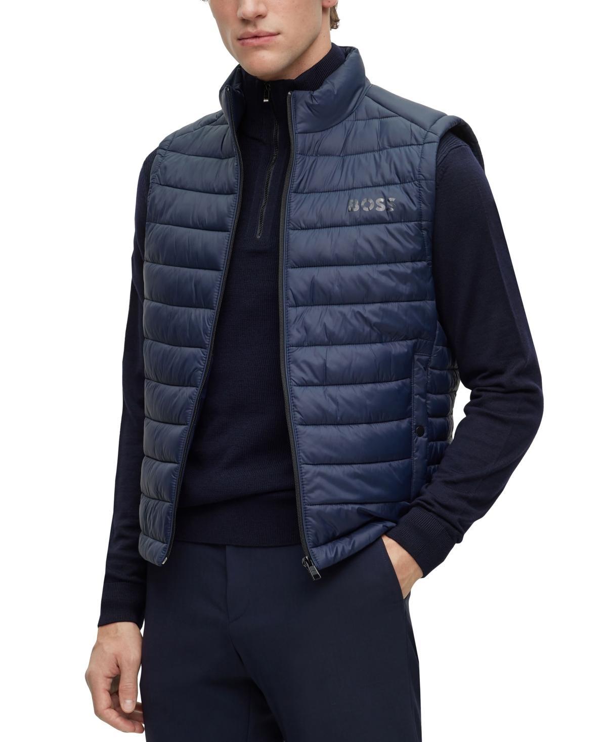 Boss by Hugo Boss Mens Logo Packable Gilet Vest - Dark Blue Product Image