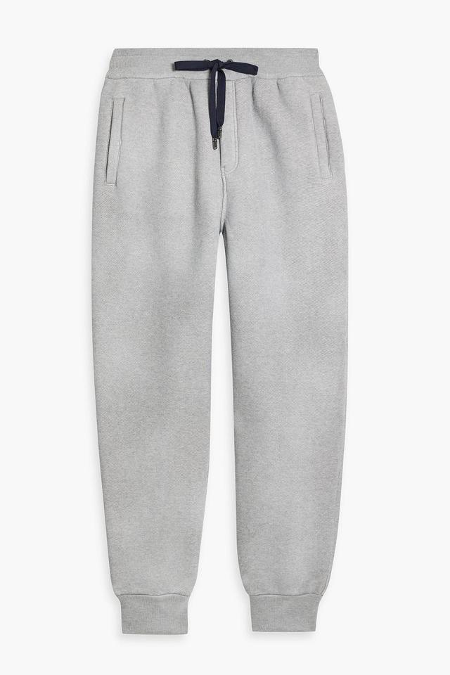 Printed French Cotton-blend Terry Sweatpants In Gray Product Image