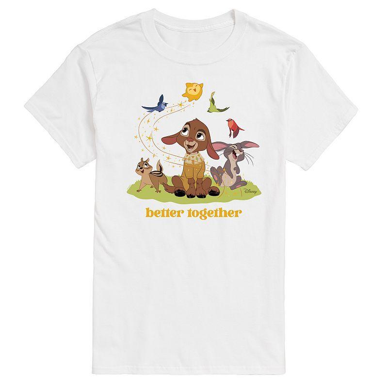 Disneys Wish Valentino Mens Better Together Graphic Tee White Product Image