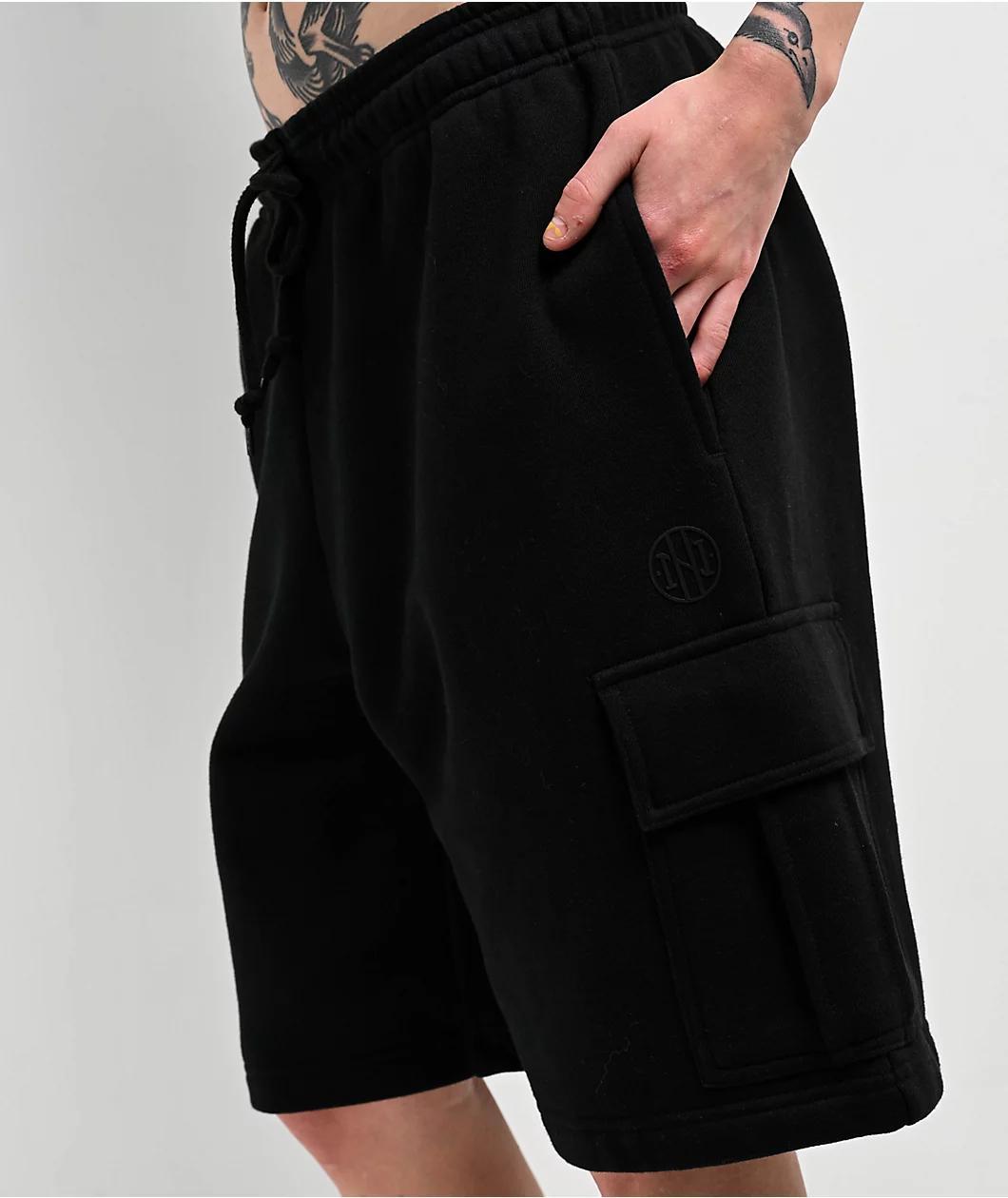 Ninth Hall Fundamentals Morgan Black Cargo Sweat Shorts Product Image