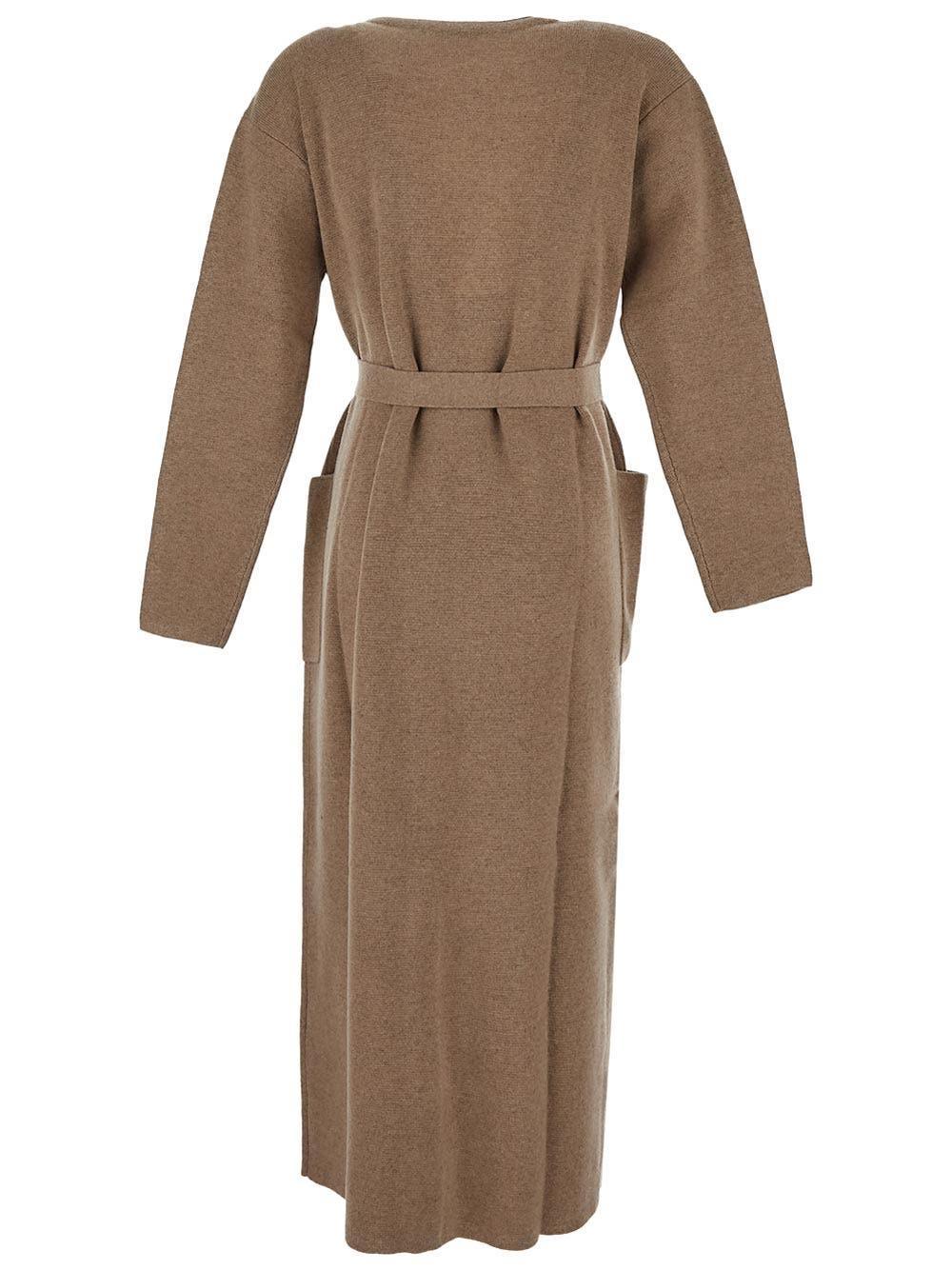 MAX MARA Gestro Wool And Cashmere Long Cardigan In Beige Product Image