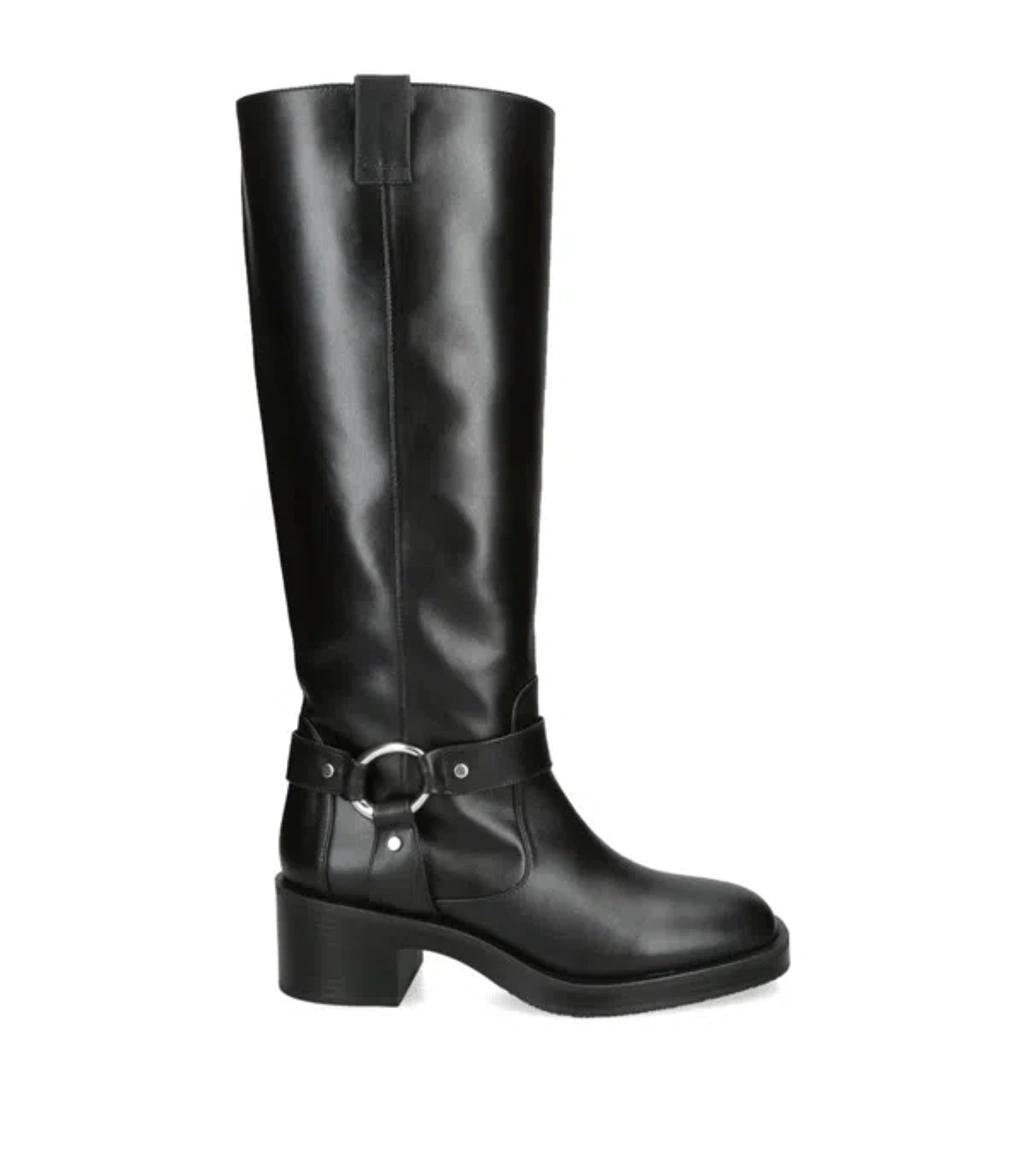 Leather Jax Knee-high Boots In Blue product image