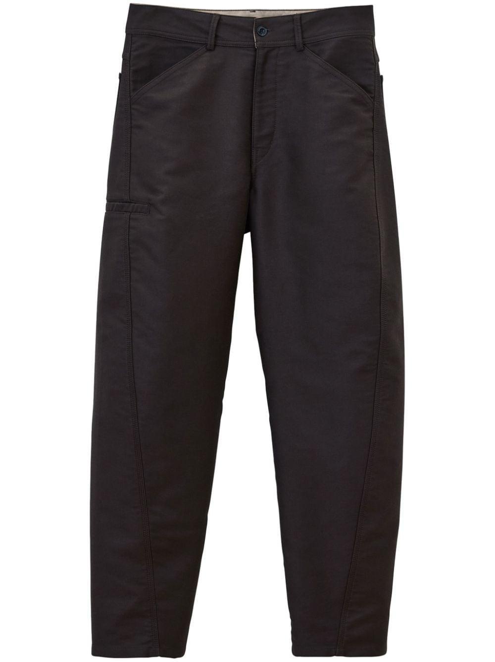 Twisted Tapered Trousers In Brown Product Image