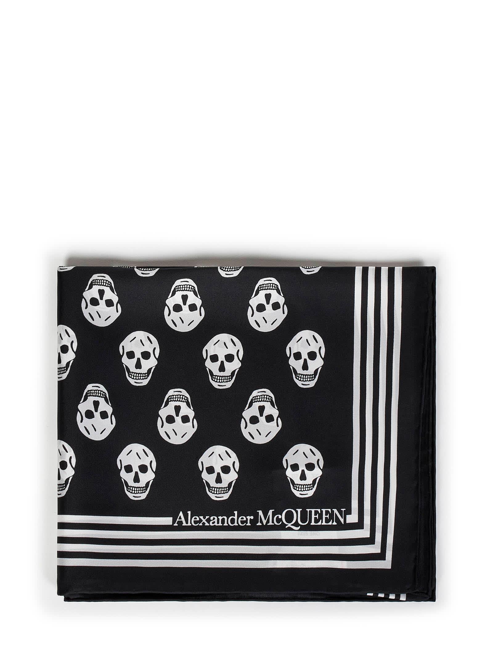 Skull Printed Scarf In Black Product Image