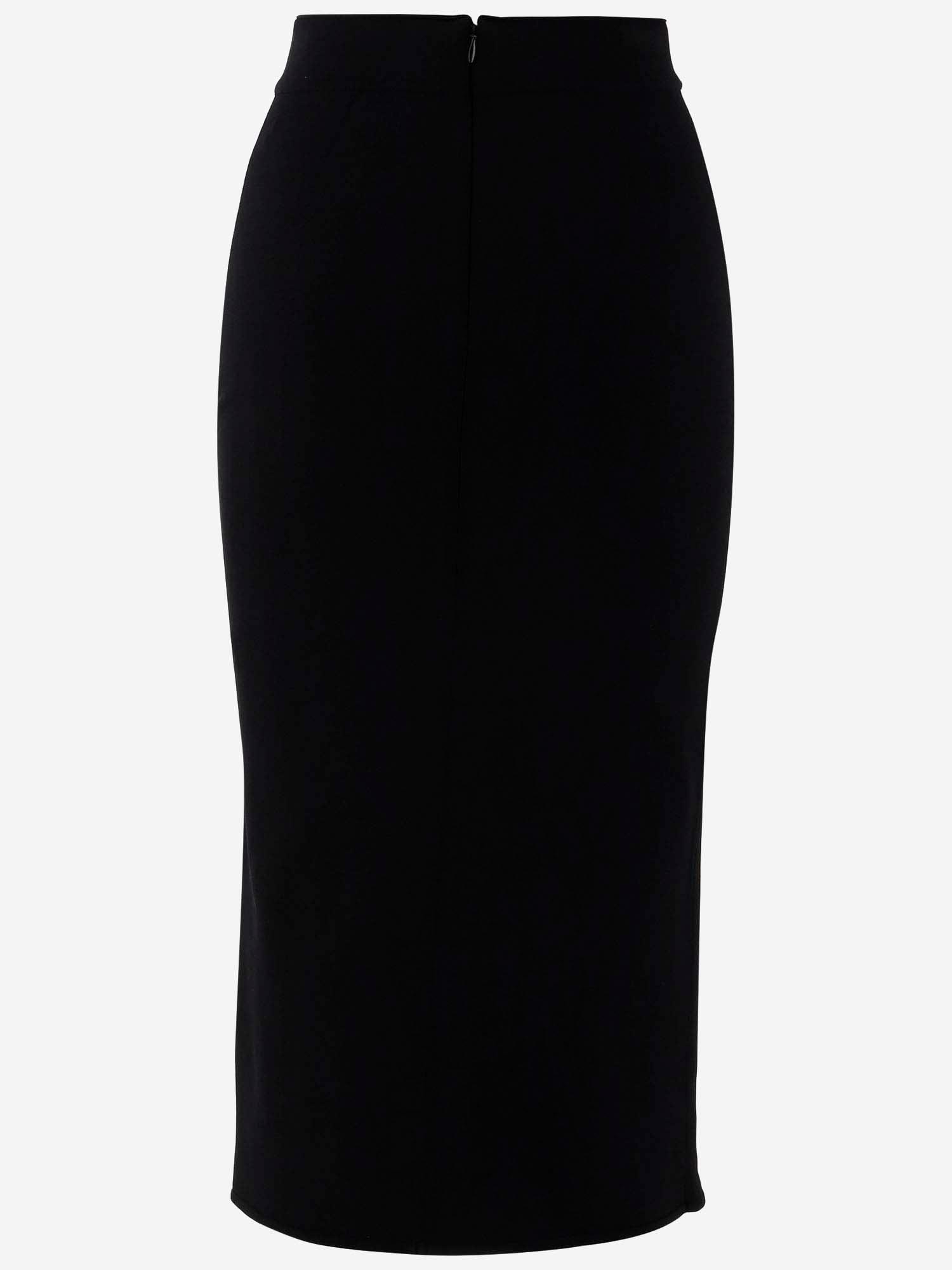 DOLCE & GABBANA Viscose Blend Longuette Skirt In Black Product Image