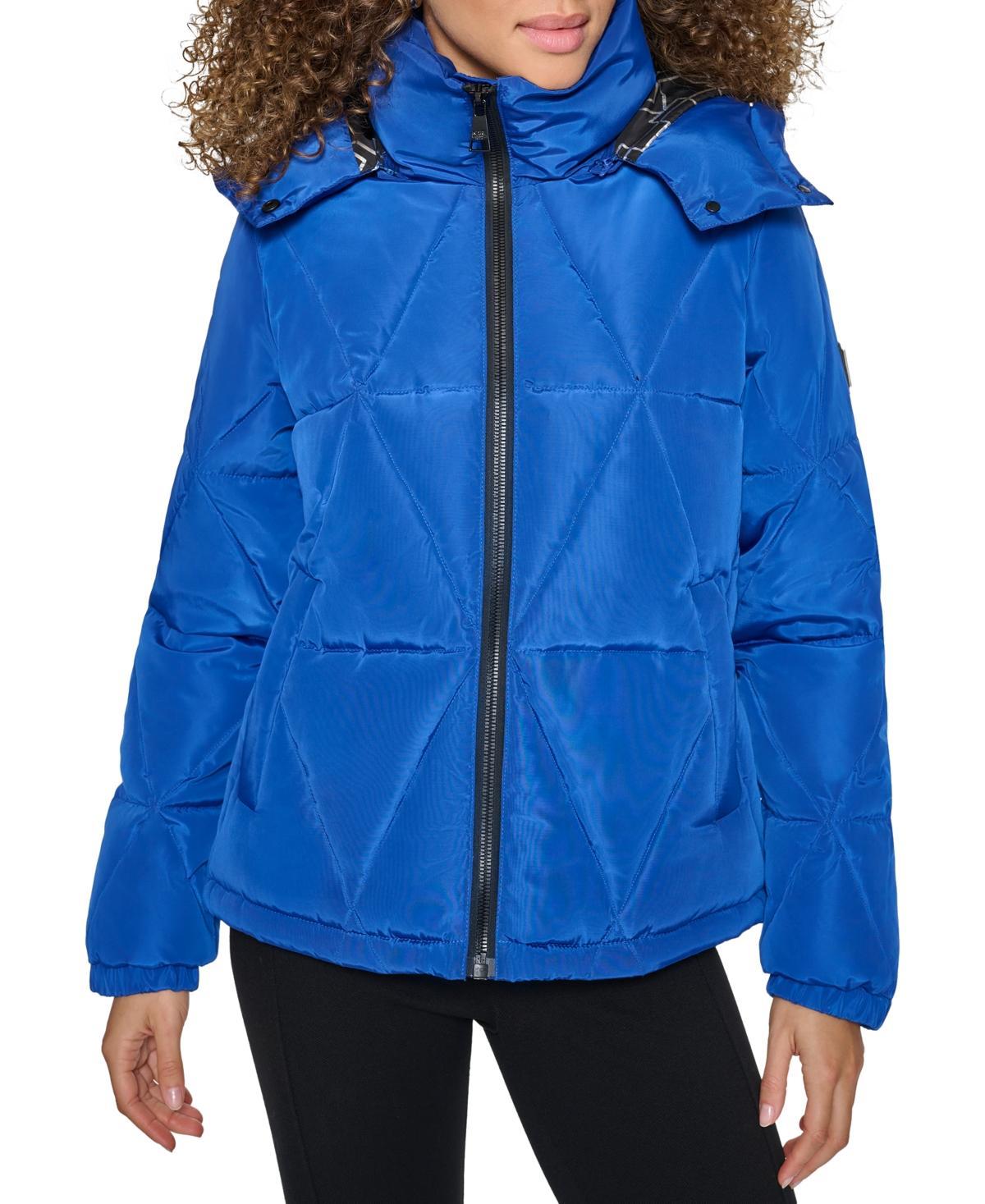 Karl Lagerfeld Paris Womens Hooded Puffer Coat Product Image