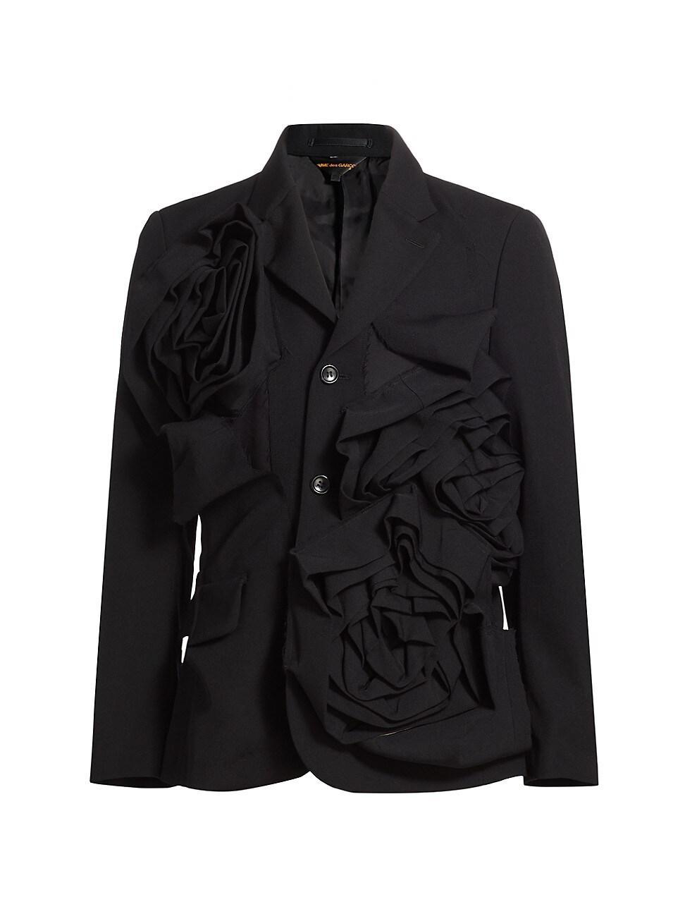 Womens Ruffle Wool Jacket Product Image