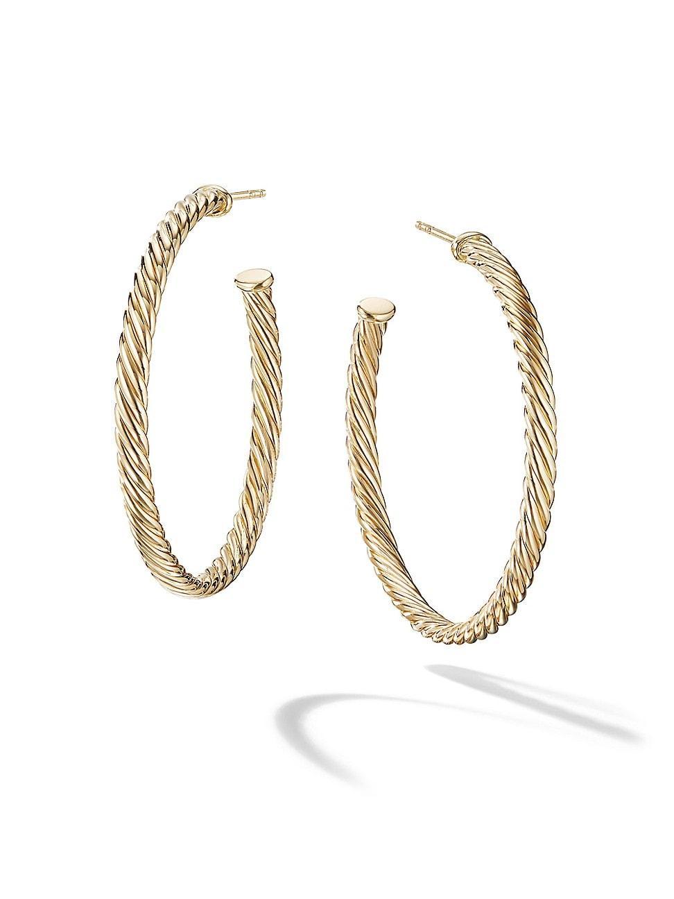 Womens Cablespira Hoop Earrings in 18K Yellow Gold Product Image