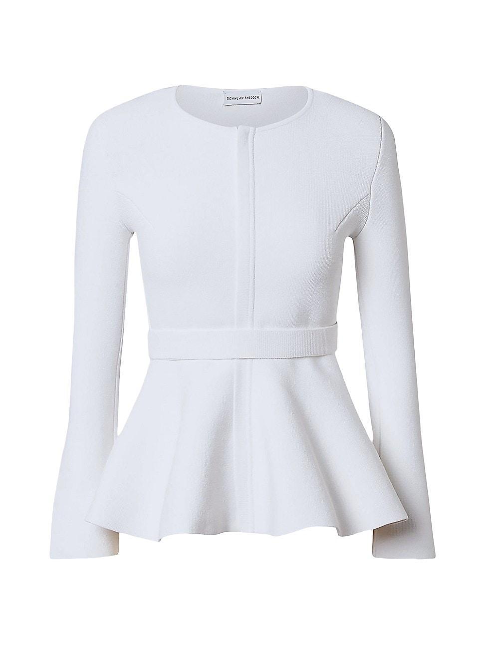 Womens Crepe Knit Ruffle Jacket Product Image