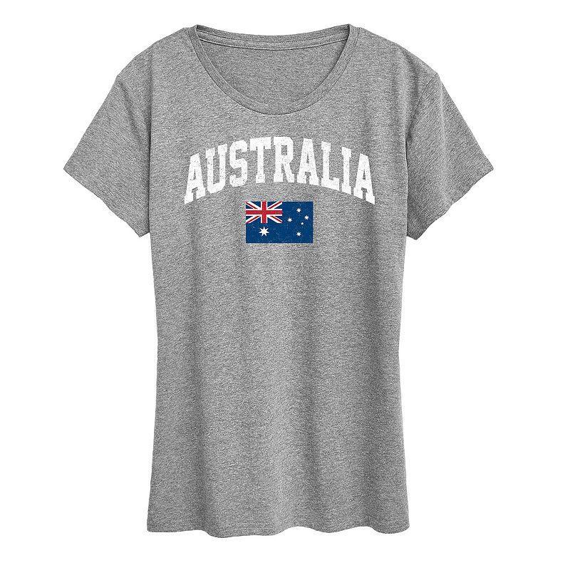 Womens Australia Flag Graphic Tee Grey Blue Product Image