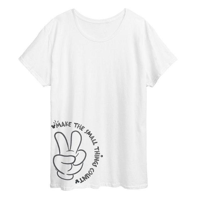 Disneys Mickey Mouse Plus Size The Small Things Count Graphic Tee, Womens Product Image