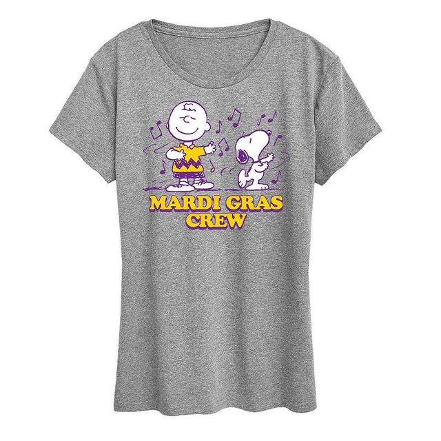 Womens Peanuts Mardi Gras Crew Graphic Tee Product Image