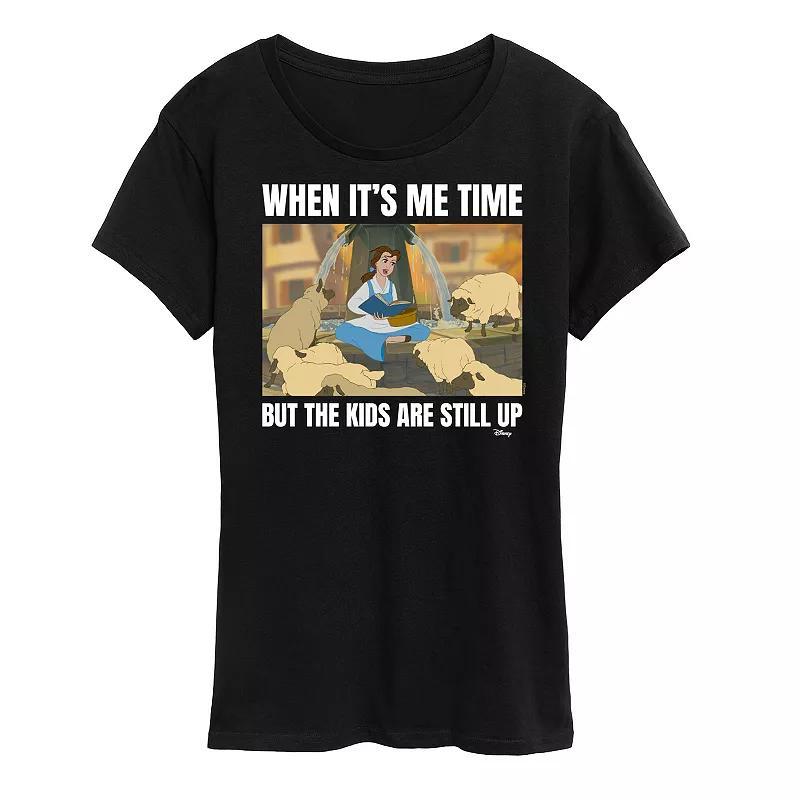 Disney Princess Belle Womens Me Time Meme Graphic Tee Heather Grey Product Image